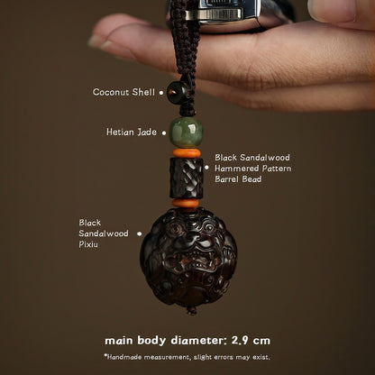 Zen Peace Handcrafted Black Sandalwood Pi Xiu Locket – Harnessing Nature's Powe