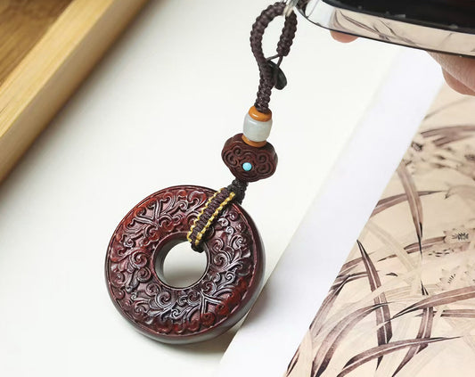 Zen Peace Handcrafted Black Sandalwood Ruyi Locket – Guardian Charm