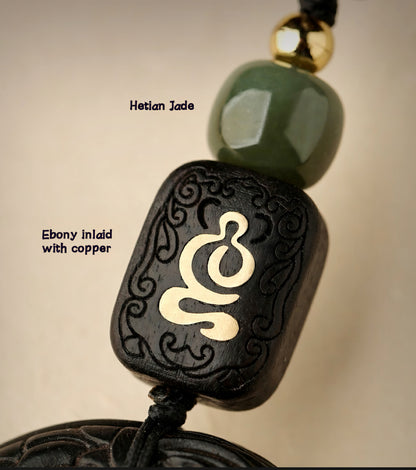 Zen Peace Handcrafted Black Sandalwood Locket – Auspicious Dragon