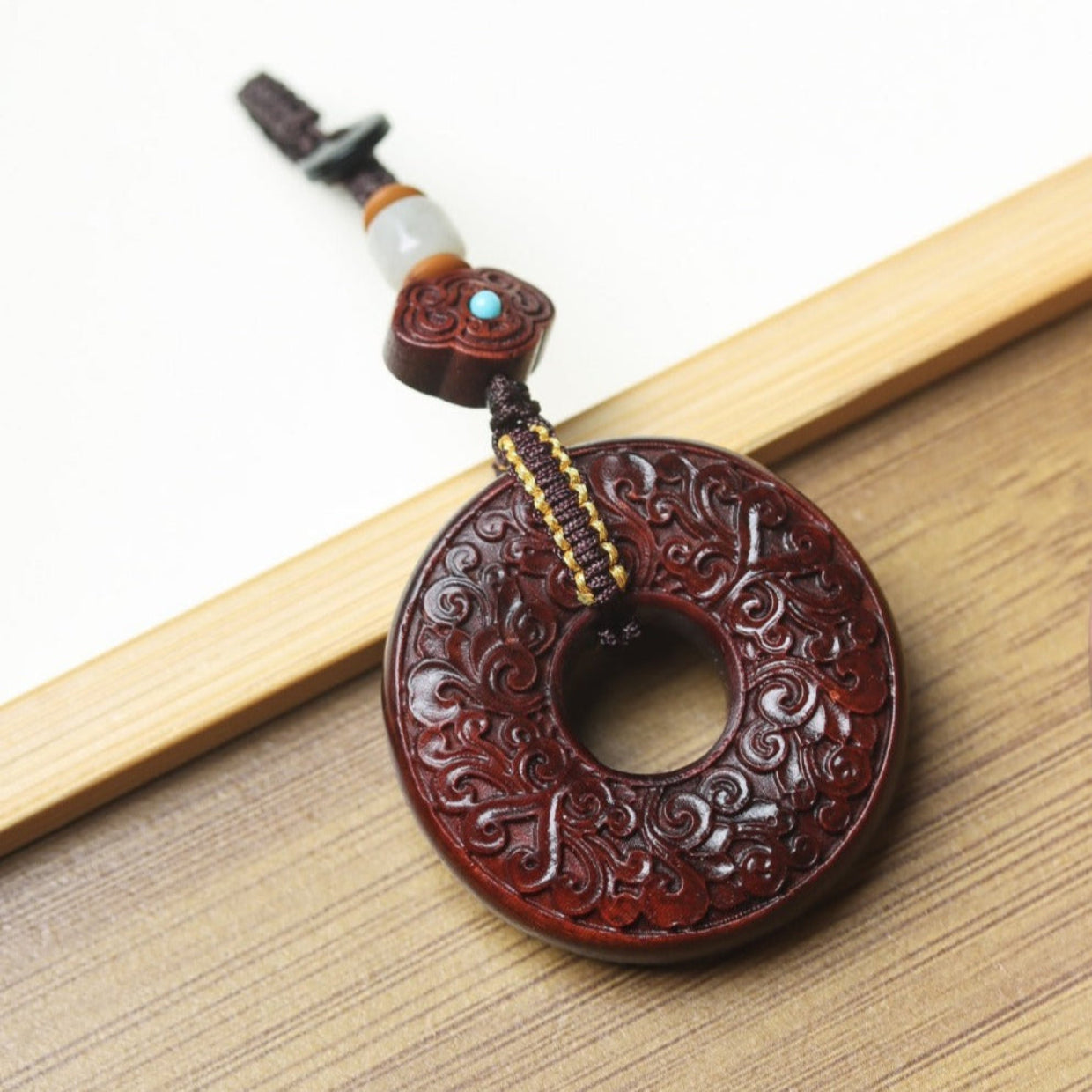 Zen Peace Handcrafted Black Sandalwood Ruyi Locket – Guardian Charm