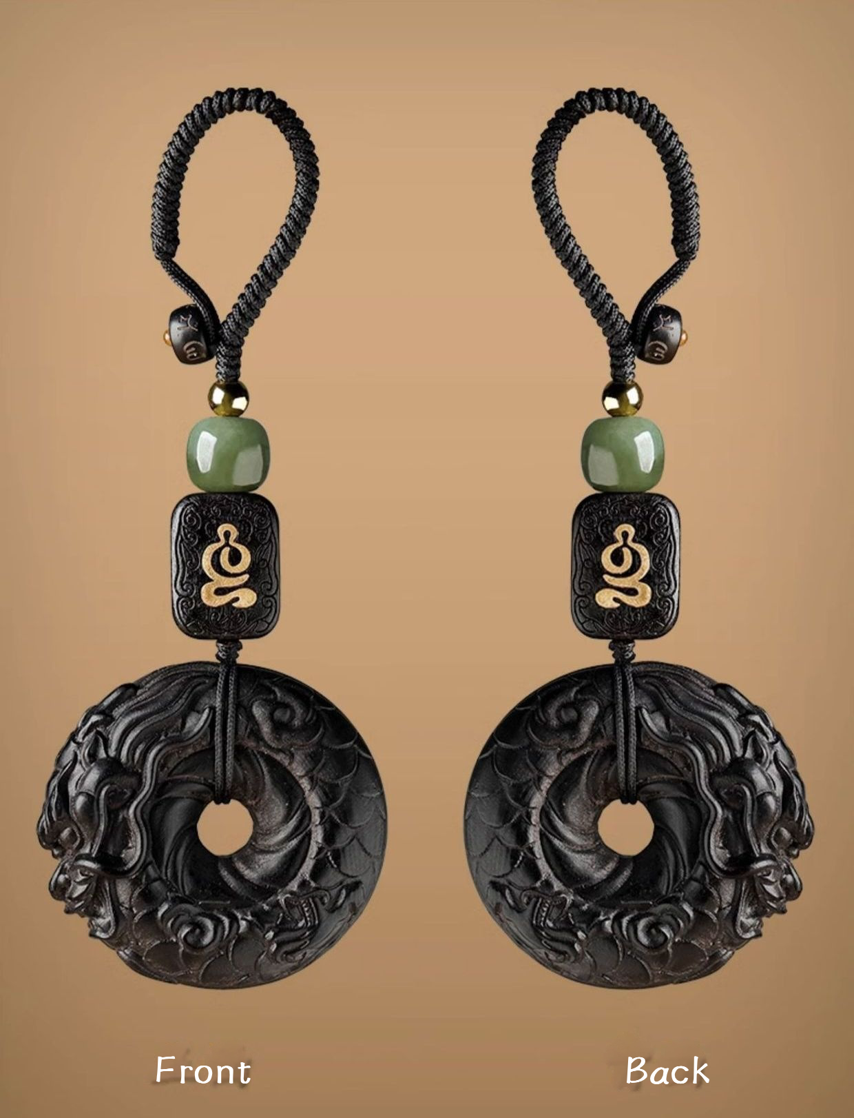 Zen Peace Handcrafted Black Sandalwood Locket – Auspicious Dragon