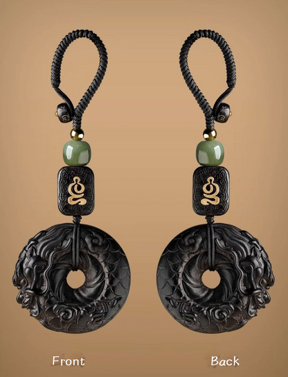 Zen Peace Handcrafted Black Sandalwood Locket – Auspicious Dragon