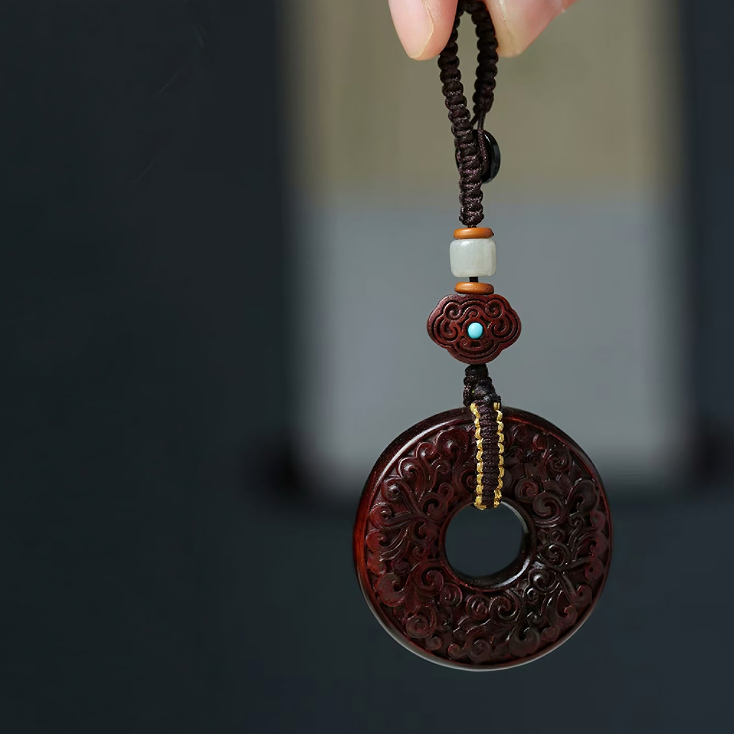 Zen Peace Handcrafted Black Sandalwood Ruyi Locket – Guardian Charm